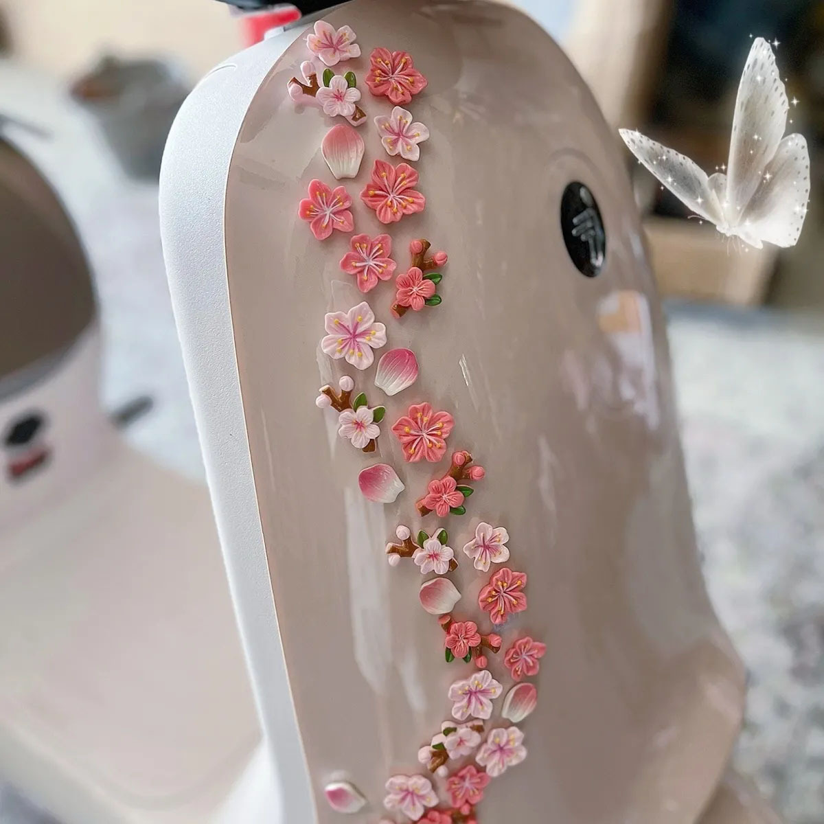 Diy Electric Car - Peach Blossom Car Decal DIY 3D