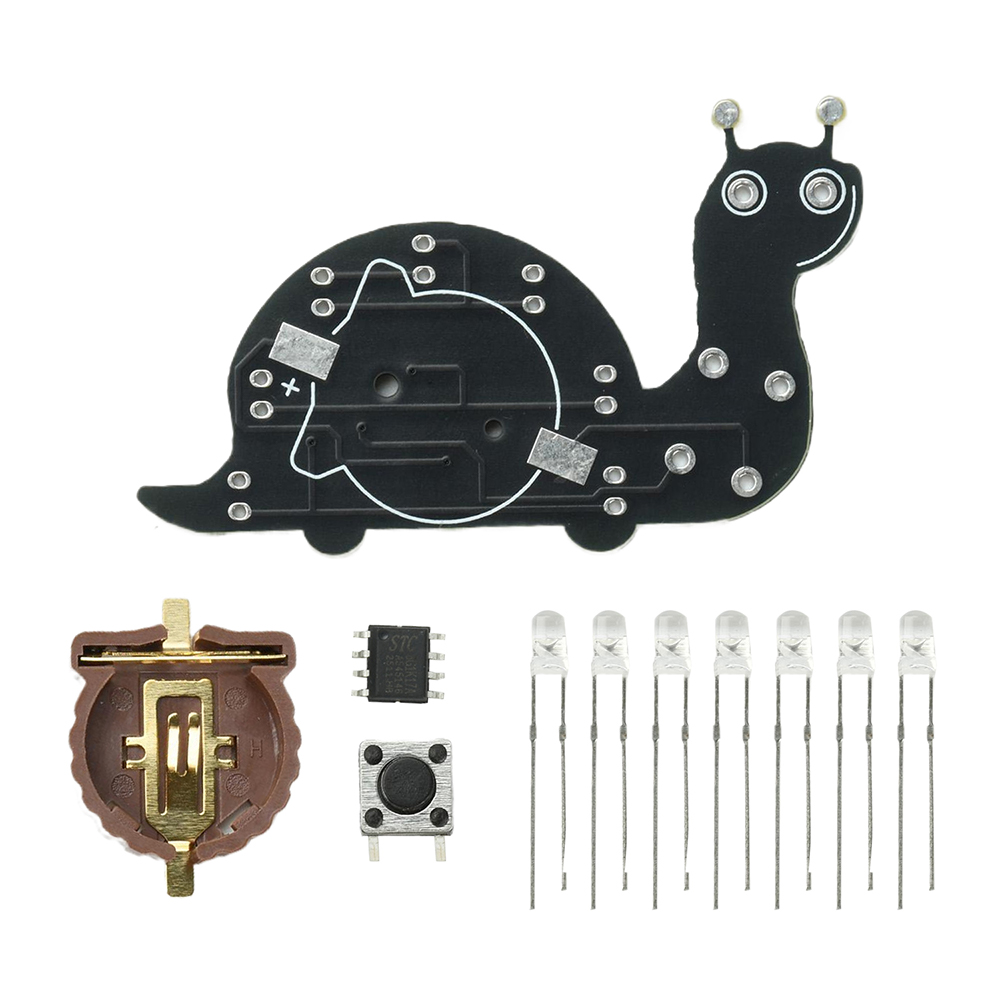Diy Electronics Kits For Beginners - Snail LED Flowing Light Soldering Practice