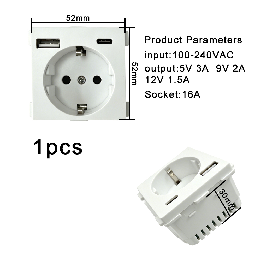 Diy Q - UBARO 86×86mm EU Socket DIY Kit,