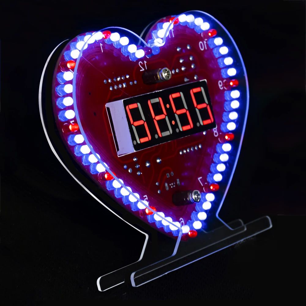 Diy Electronics Youtube - DIY Electronic Kit Multi-function Heart-Shaped LED
