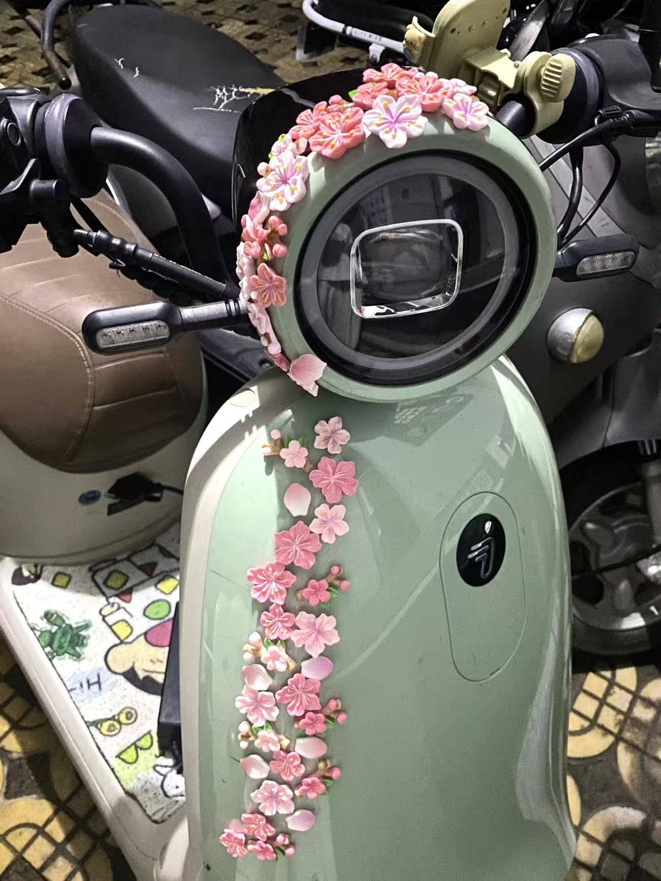 Peach Blossom Car Decal DIY 3D - Diy Electric Car ulasan dan harga