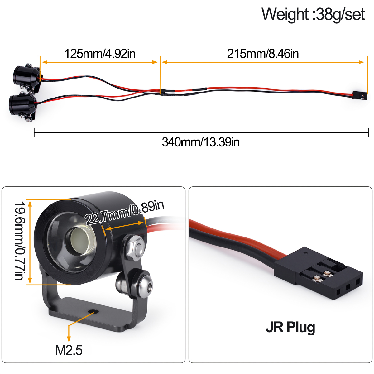 RC Car LED Light Headlight Spo - Diy Electric Car ulasan dan harga