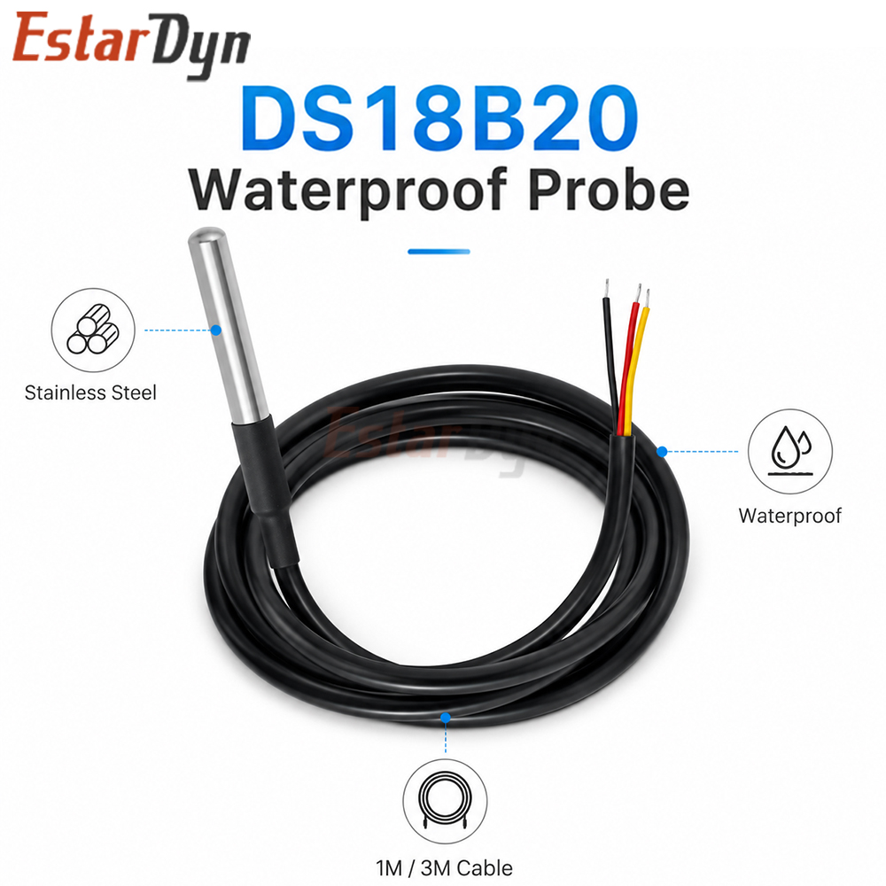 Estardyn DS18B20 Waterproof Di - Ds18B20 Temperature Sensor ulasan dan harga