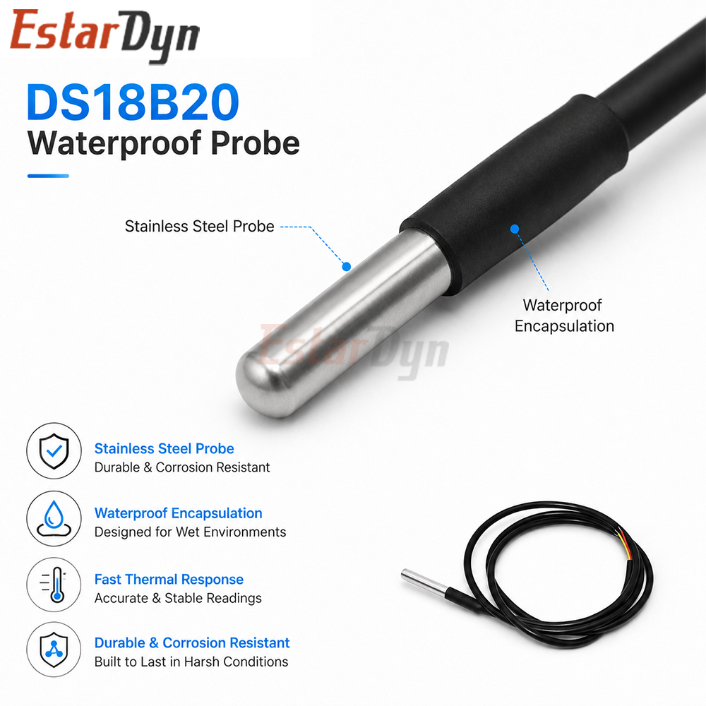 Estardyn DS18B20 Waterproof Di - Ds18B20 Temperature Sensor ulasan dan harga