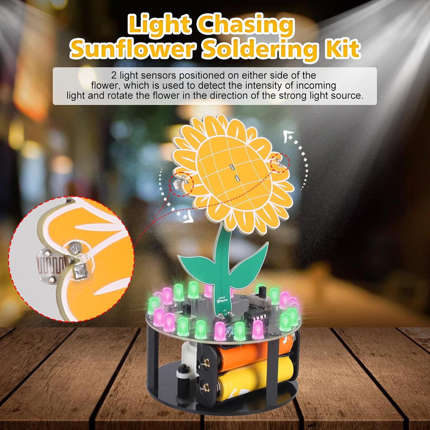 Light Chasing Sunflower Solder - Diy Electronics Gift Ideas ulasan dan harga