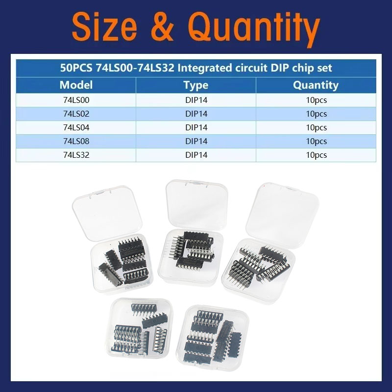 50PCS 74HC/74LS Logic IC Assor - Diy Electronics Tool Kit ulasan dan harga
