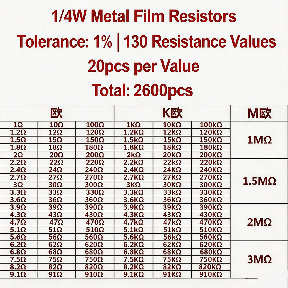 2600pcs Metal Film Resistors A - Diy Electronics Tool Kit ulasan dan harga