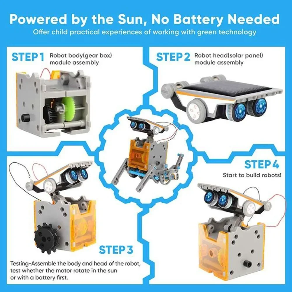 13 in 1 Solar Powered Robot Sc - Diy Electronics For Kids ulasan dan harga