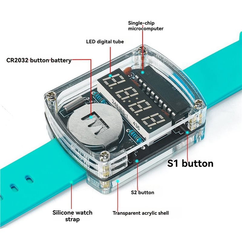 2X DIY Watch LED Watch Electro - Diy Electronics Youtube ulasan dan harga